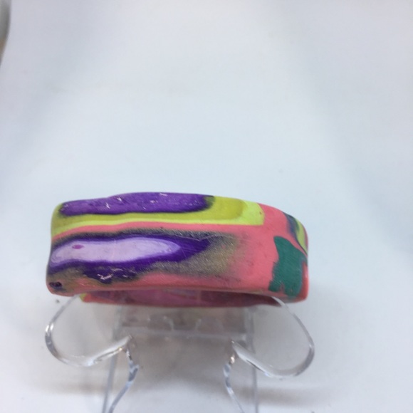 Handmade Polymer Clay Bracelet, Handmade Jewelry, Bangle Bracelet - Picture 3 of 5